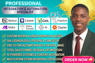 notion linear gohighlevel ghl pipeline make sales funnel ai zapier automation