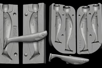 design custom fishing lure fish mold bait mold injection mold cnc mold design