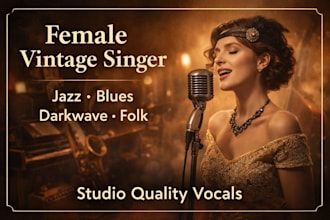 be your female vintage singer, dixieland, blue vocals, darkwave, jazz, folk song