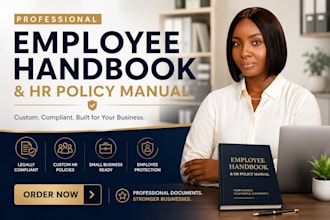 create a professional employee handbook, hr policy manual for small business