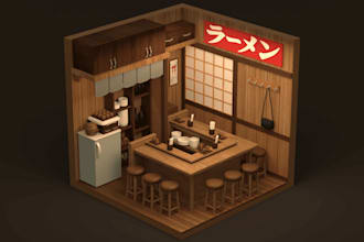 make a 3d room, scene, enviroment, in blender