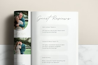 design informative, printable guest guide welcome book rental guestbook manual