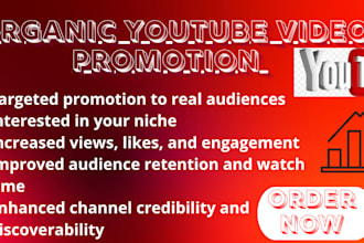 do organic youtube video promotion for channel growth