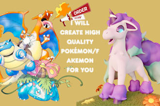 draw cute pokemon or fakemon art, pokemon trainer anime, in anime style for you