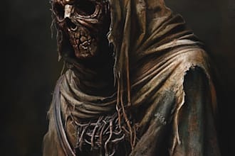 drawing zombie monster horror characters in my own style