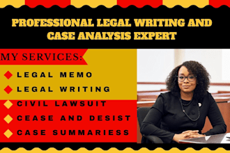 write demand letter, court letter, case summary, lease agreement, legal writing