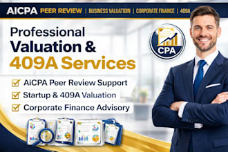 do aicpa peer review business valuation corporate finance startup 409a valuation