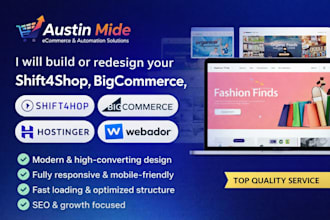 build shift4shop 3dcart website hostinger bigcommerce webador website redesign