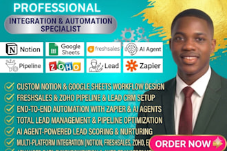 notion google sheets freshsales ai agent pipeline zoho lead zapier automation