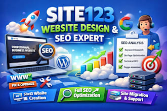 design site123 website and optimize site123 SEO fix website