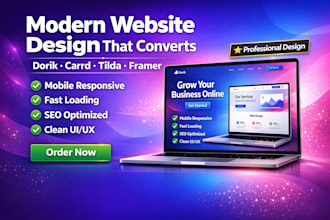 create dorik carrd framer landing page website design development