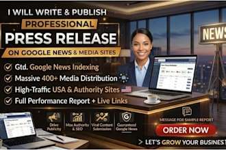 write and distribute a professional press release to google news