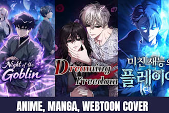 draw anime shonen wattapad manga webtoon cover light novel webcomic