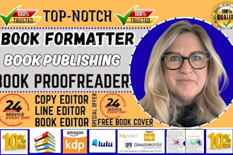 formatter, publishing for amazon KDP, proofread fiction nonfiction book editor