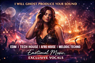be your female vocalist for tech house, techno, melodic techno, afro, deep house