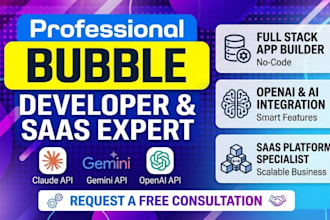 build bubble app, be a bubble developer, full stack developer openai and saas