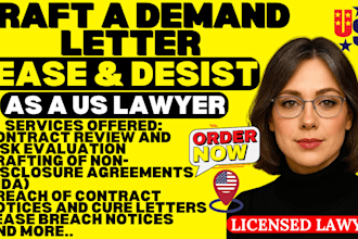 draft a demand letter or cease and desist letter as a US lawyer