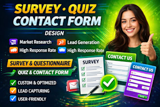 design questionnaire, quiz, online survey and contact form