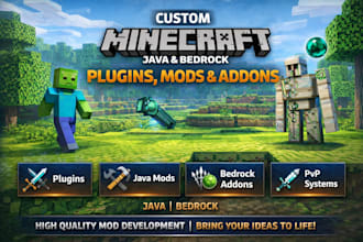 create custom minecraft plugins mods and addons for java and bedrock