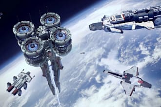 make 3d battle ship model, 3d spaceship model, spacecraft, starship, game 3d stl