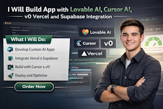 build app with lovable ai, cursor ai, replit, v0 vercel, supabase integration