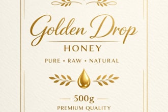 design a premium product label for honey, food and cosmetics
