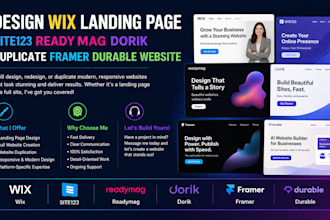 design wix landing pagec site123 readymag dorik duplicate framer durable website
