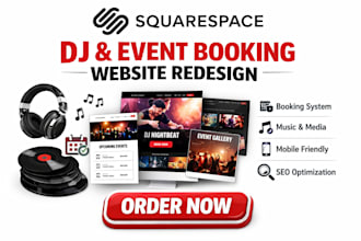 redesign squarespace website dj website event booking website nightlife website