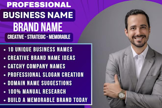 craft unique memorable business names brand name company name slogan domain name
