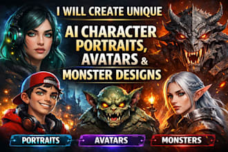 create unique ai character portraits ai character avatars ai monster design