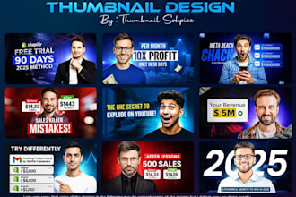 design high converting attractive clickbait youtube thumbnail within 2 hours