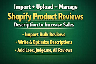add import upload manage shopify product review description to increase sales