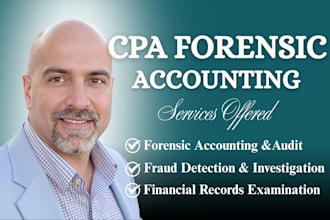 review and perform forensic accounting, asset tracing for divorce, audit report