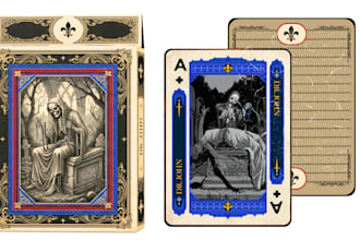 design custom playing card, tarot card, card game deck, card deck illustration