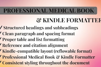 do medical kindle formatting, medical book formatting