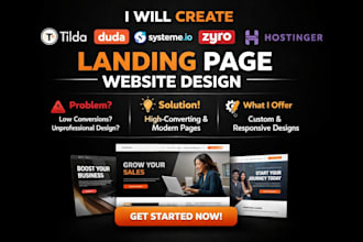 create tilda duda system io zyro weebly hostinger landing page website design