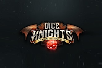 design iconic magnificent dice knights game logo