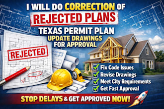 do correction of rejected plans texas permit plan update drawings for approval