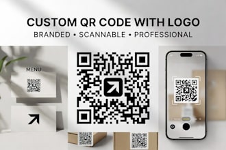 design custom qr code with logo, branded qr code and qr code design