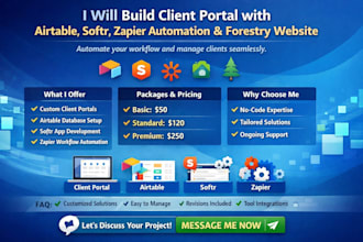 setup client portal airtable database softr zapier automation forestry website