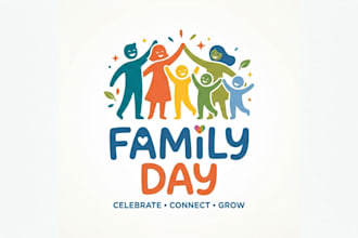 design a warm and cheerful family day logo