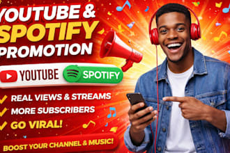 promote your music on spotify, youtube, and apple music