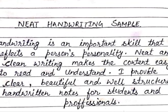 write neat and clean handwritten notes