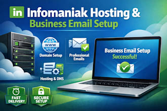 set up infomaniak hosting domain and professional business email configuration