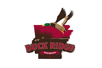 design iconic motivation logo for duck hunting camp