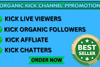 do kick channel promotion to gain kick followers and kick live viewers, chatters