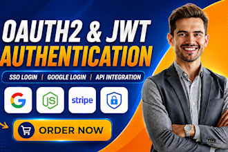 integrate oauth2 API, jwt authentication, sso, google login and stripe oauth