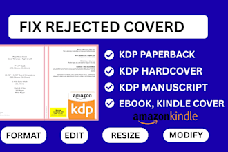 fix rejected book cover or interior, resize, edit, fix margin, bleed, any errors