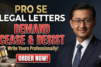 write pro se legal demand or cease and desist letters