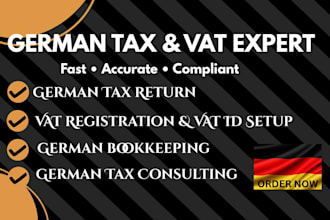 do german tax return, vat registration, income tax filing and legal tax advice
